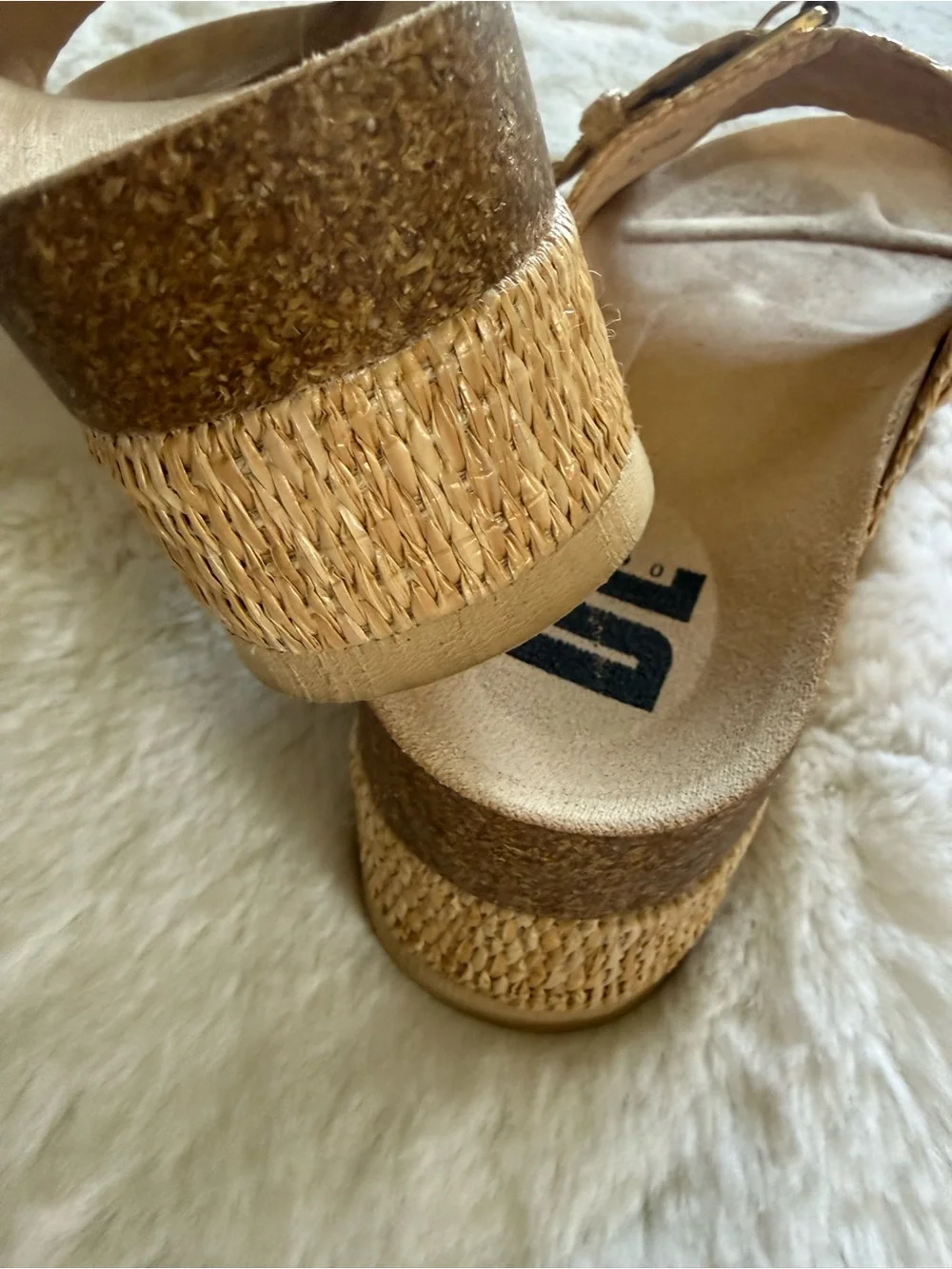 NEW DL1990 Palm Island Platform Sandals - Natural